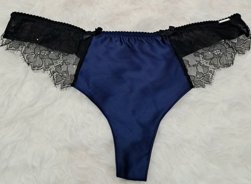 شورت فانتزی تانگ ساتن توردار انگلیسی