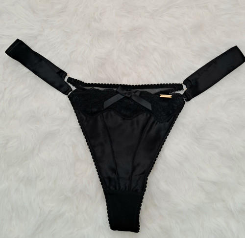 شورت فانتزی تانگ ساتن بنددار انگلیسی