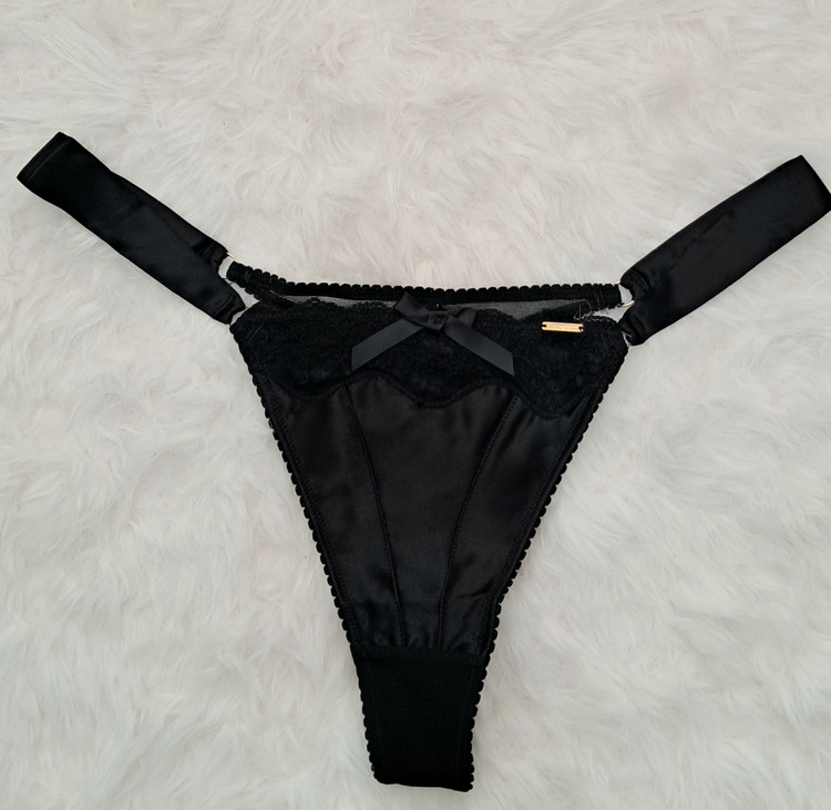 شورت فانتزی تانگ ساتن بنددار انگلیسی